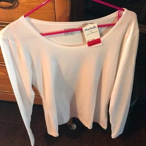 Plain white long sleeve cotton shirt